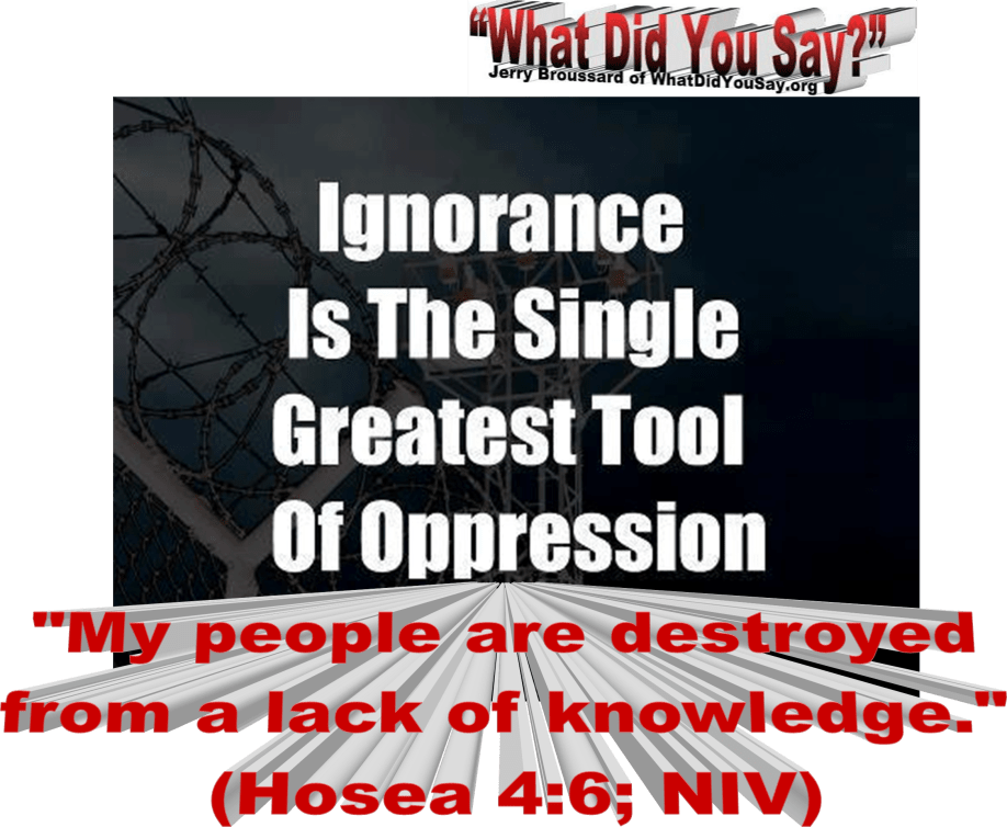 Destroyed for lack of knowledge